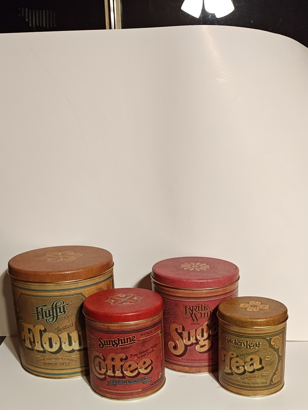 Vintage-1970's Ballonoff Kitchen Canisters Flour Sugar Tea & Coffee Set